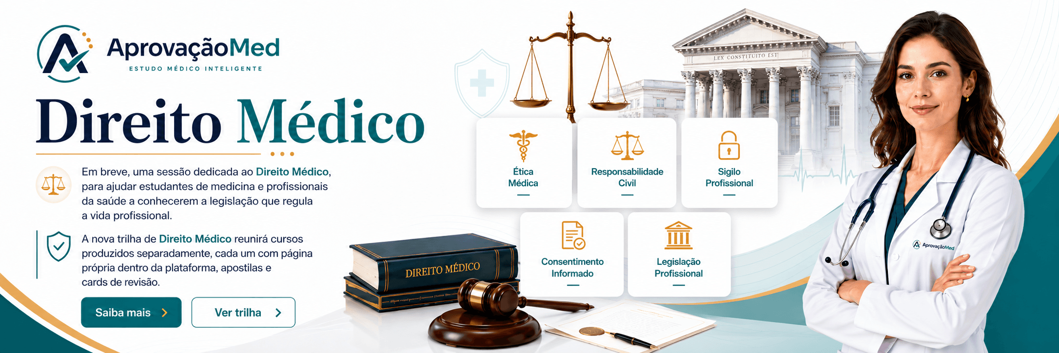 AprovaçãoMed — Direito Médico em breve na plataforma.